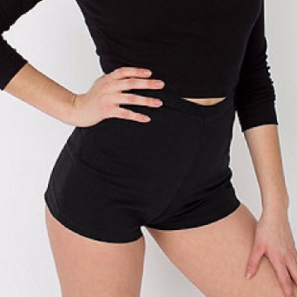 American Apparel Black Denim Tap Short